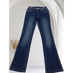 Venus Women Jeans Flare Leg Dark Wash Denim Pants Size 2L